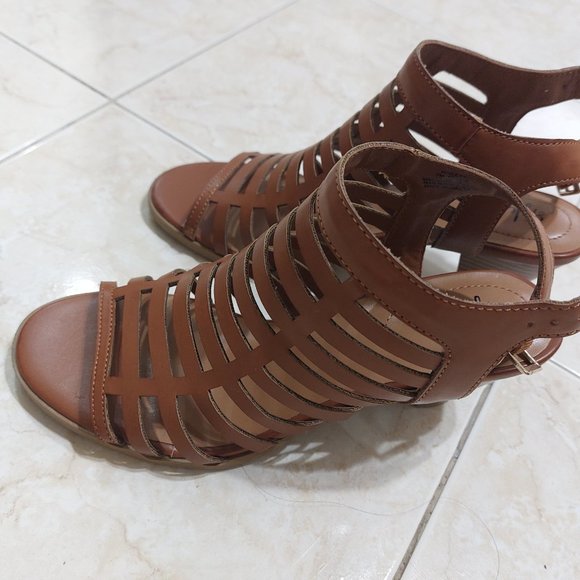 STYLE & CO Women's Haileyy Shooties Sandals Heels COGNAC Brown Chic Trendy Style - Picture 5 of 13